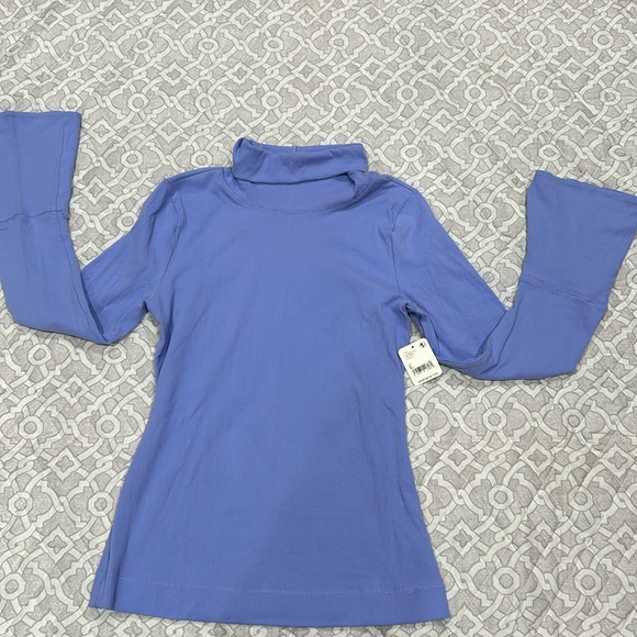 Free People - Ribbed Fitted Turtle Neck with Bell Sleeves - Picture 3 of 12